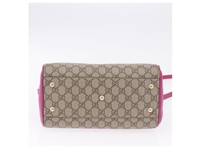 Borsa a mano GUCCI GG Supreme PVC 2way Beige Gold 409529 Auth 199935A - vista 5
