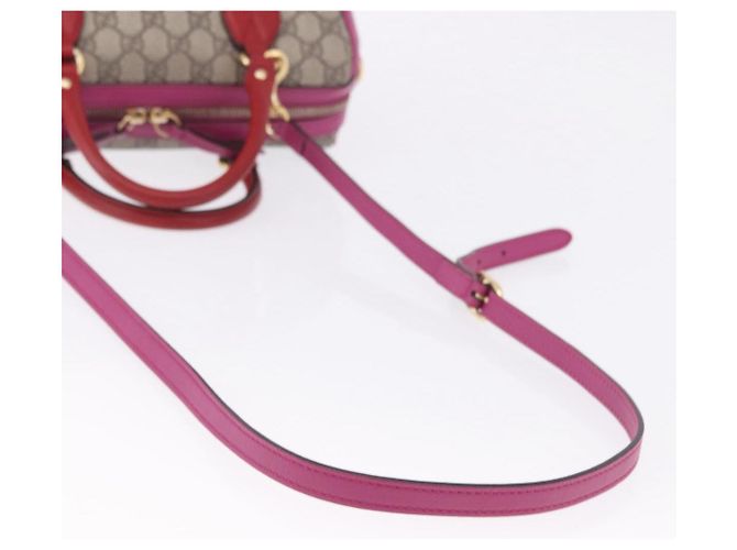 Borsa a mano GUCCI GG Supreme PVC 2way Beige Gold 409529 Auth 199935A - vista 8