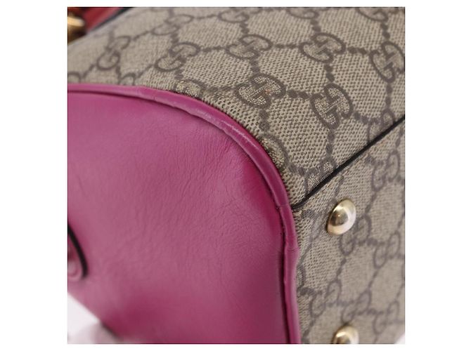 Borsa a mano GUCCI GG Supreme PVC 2way Beige Gold 409529 Auth 199935A - vista 9