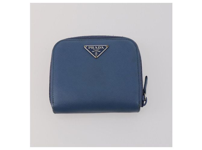 PRADA Pochette Nylon Pelle Set da 4 Blu Nero Marrone Auth 190016 - vista 15