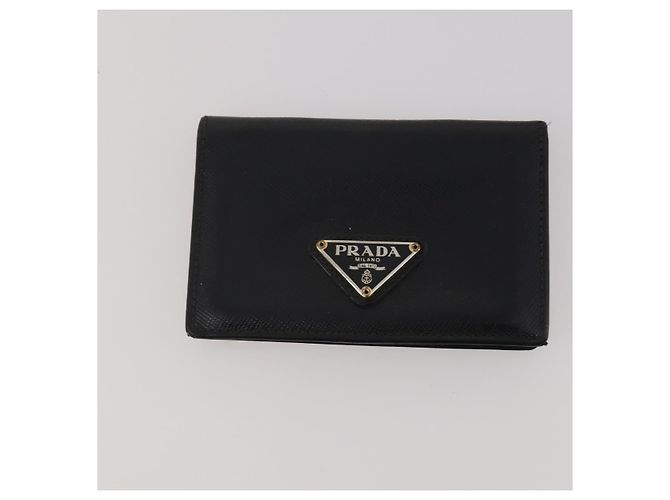 PRADA Pochette Nylon Pelle Set da 4 Blu Nero Marrone Auth 190016 - vista 8