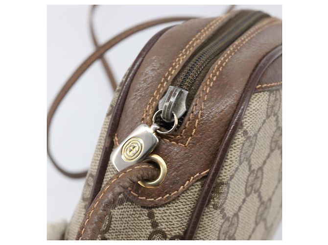 Borsa GUCCI GG Supreme Web Sherry Line PVC Beige Gold 89 02 066 Auth ka6037 D'oro - vista 15