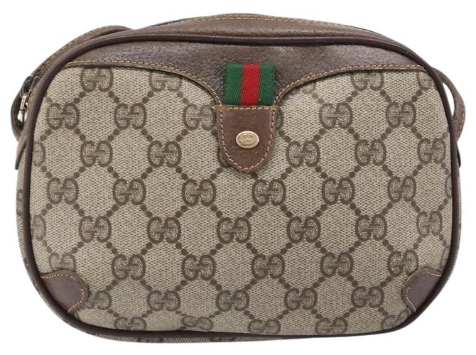 Borsa GUCCI GG Supreme Web Sherry Line PVC Beige Gold 89 02 066 Auth ka6037 D'oro - vista 2