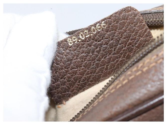 Borsa GUCCI GG Supreme Web Sherry Line PVC Beige Gold 89 02 066 Auth ka6037 D'oro - vista 20