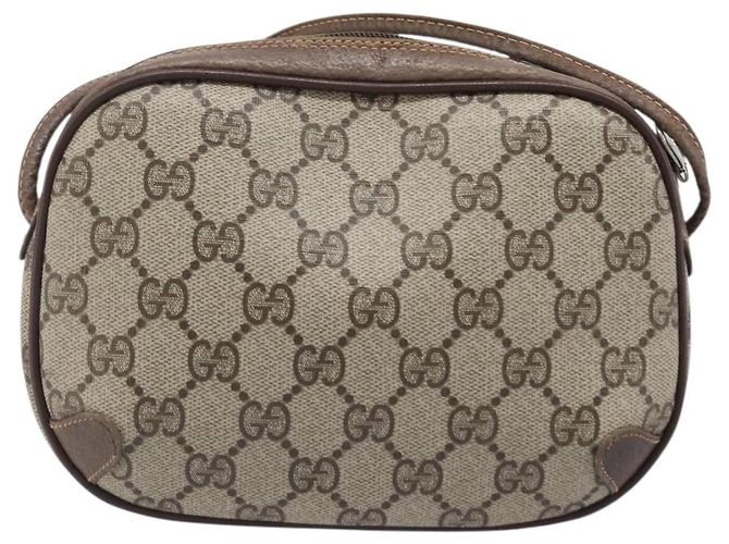 Borsa GUCCI GG Supreme Web Sherry Line PVC Beige Gold 89 02 066 Auth ka6037 D'oro - vista 3