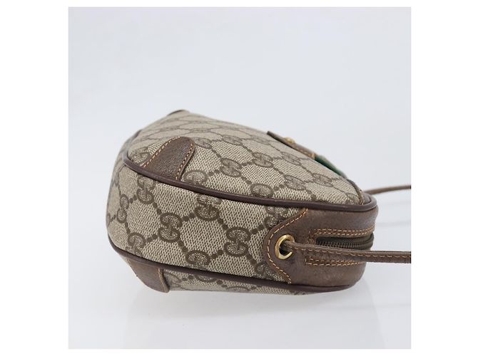 Borsa GUCCI GG Supreme Web Sherry Line PVC Beige Gold 89 02 066 Auth ka6037 D'oro - vista 4
