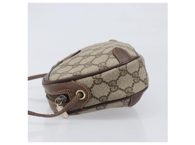 Borsa GUCCI GG Supreme Web Sherry Line PVC Beige Gold 89 02 066 Auth ka6037 D'oro - vista 5