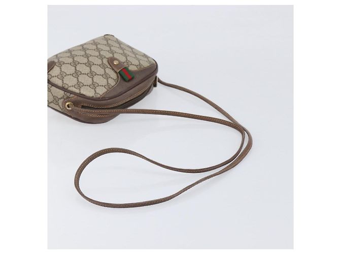 Borsa GUCCI GG Supreme Web Sherry Line PVC Beige Gold 89 02 066 Auth ka6037 D'oro - vista 7