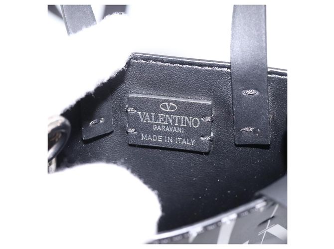 VALENTINO Borsa a tracolla per smartphone in pelle 2way Nero Argento Auth bs36903V - vista 11