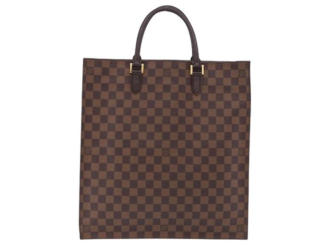 LOUIS VUITTON Damier Ebene Sac Plat Hand Bag N51140 LV Auth 200023A Damier ebène - vue 2