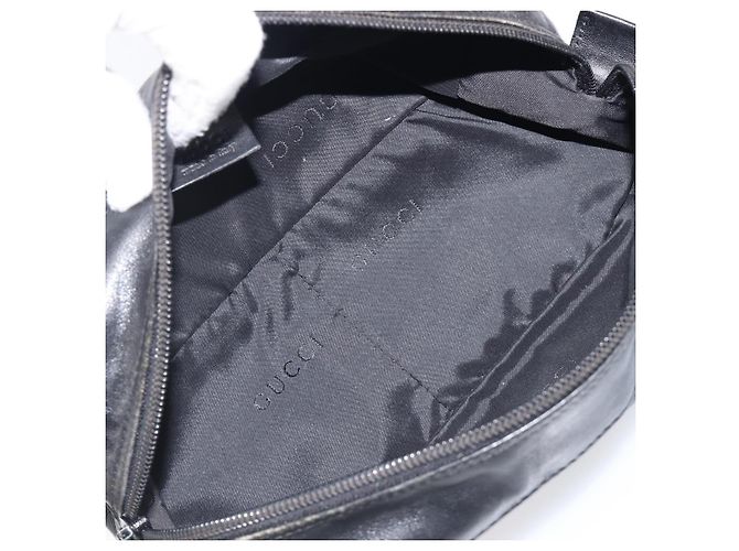GUCCI Bolsa Pouch em couro preto prata 039 0974 Auth hk4120 - vista 11