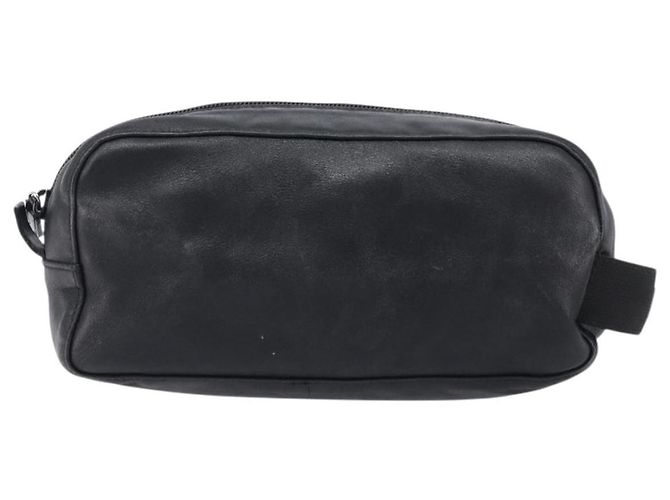 GUCCI Bolsa Pouch em couro preto prata 039 0974 Auth hk4120 - vista 13