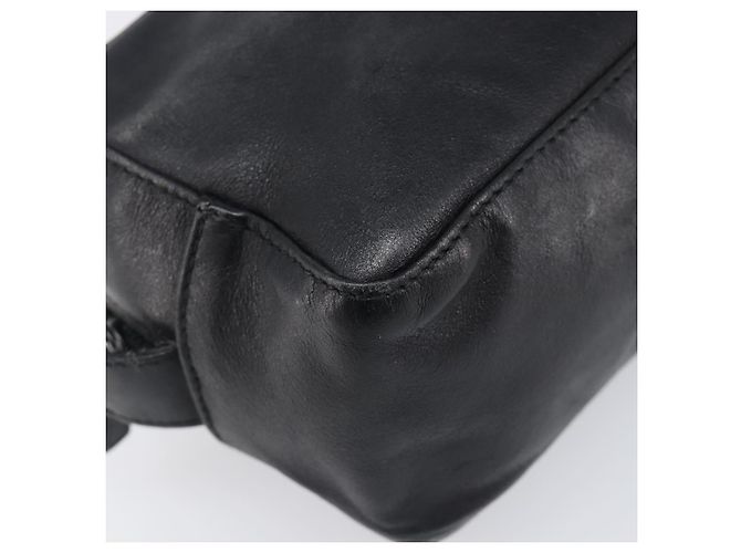 GUCCI Bolsa Pouch em couro preto prata 039 0974 Auth hk4120 - vista 14