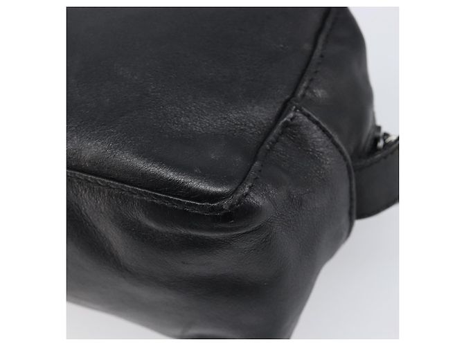 GUCCI Bolsa Pouch em couro preto prata 039 0974 Auth hk4120 - vista 15