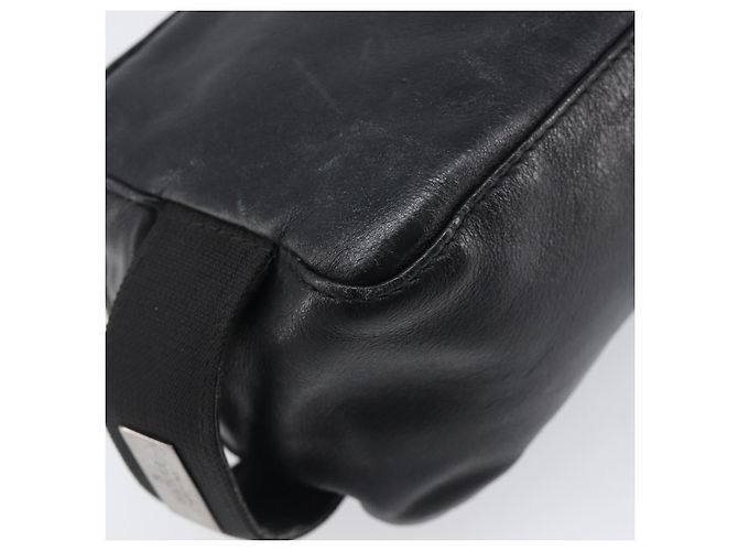 GUCCI Bolsa Pouch em couro preto prata 039 0974 Auth hk4120 - vista 16