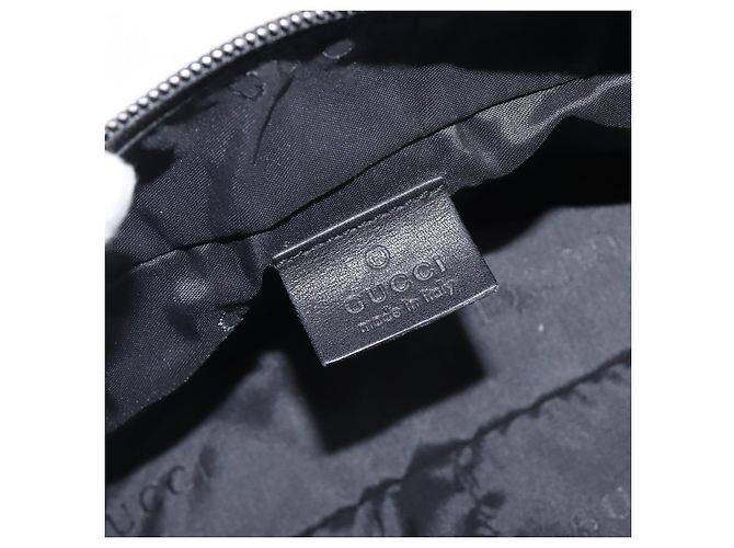 GUCCI Bolsa Pouch em couro preto prata 039 0974 Auth hk4120 - vista 17