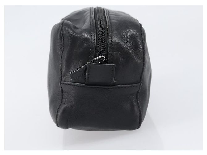 GUCCI Bolsa Pouch em couro preto prata 039 0974 Auth hk4120 - vista 4