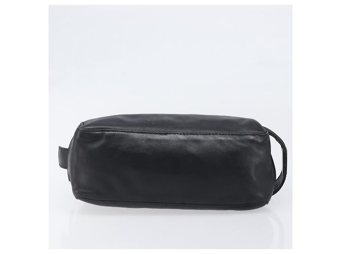 GUCCI Bolsa Pouch em couro preto prata 039 0974 Auth hk4120 - vista 5