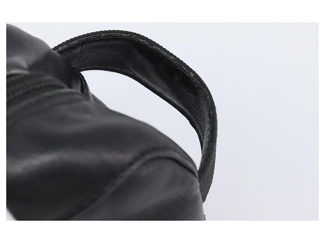 GUCCI Bolsa Pouch em couro preto prata 039 0974 Auth hk4120 - vista 8