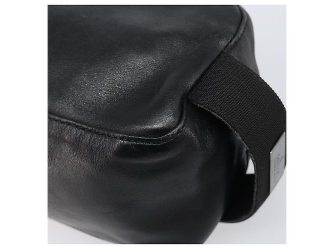 GUCCI Bolsa Pouch em couro preto prata 039 0974 Auth hk4120 - vista 9