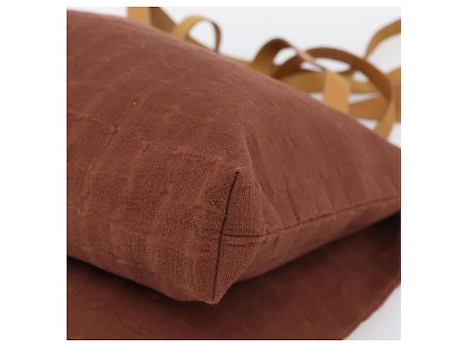 Hermès HERMES Amedaba Cabas Du Poche Schultertasche Canvas Brown Gold Tone Auth 200362A Braun - Ansicht 10
