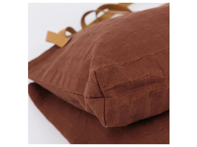 Hermès HERMES Amedaba Cabas Du Poche Schultertasche Canvas Brown Gold Tone Auth 200362A Braun - Ansicht 11