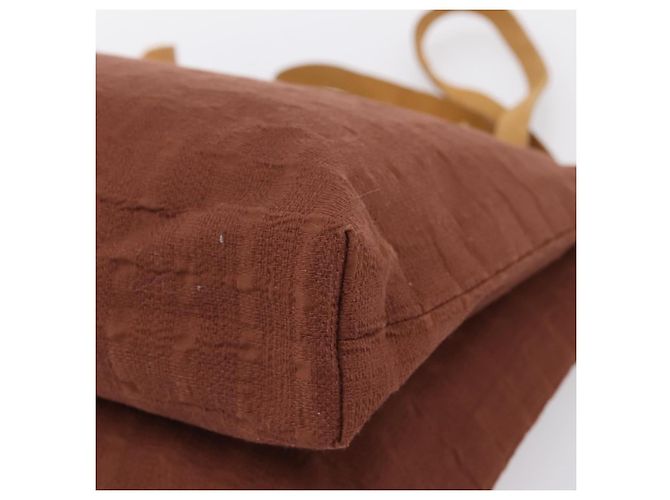 Hermès HERMES Amedaba Cabas Du Poche Schultertasche Canvas Brown Gold Tone Auth 200362A Braun - Ansicht 12