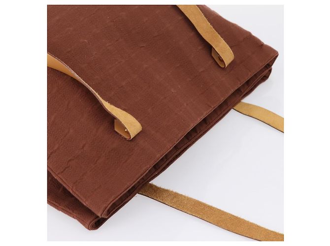 Hermès HERMES Amedaba Cabas Du Poche Schultertasche Canvas Brown Gold Tone Auth 200362A Braun - Ansicht 6