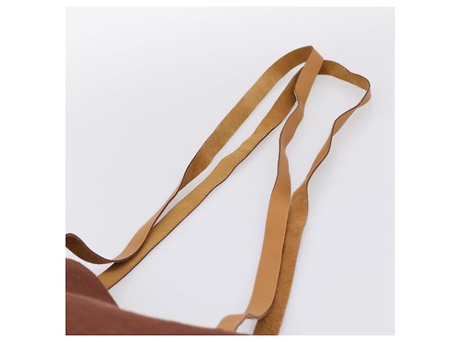 Hermès HERMES Amedaba Cabas Du Poche Schultertasche Canvas Brown Gold Tone Auth 200362A Braun - Ansicht 8