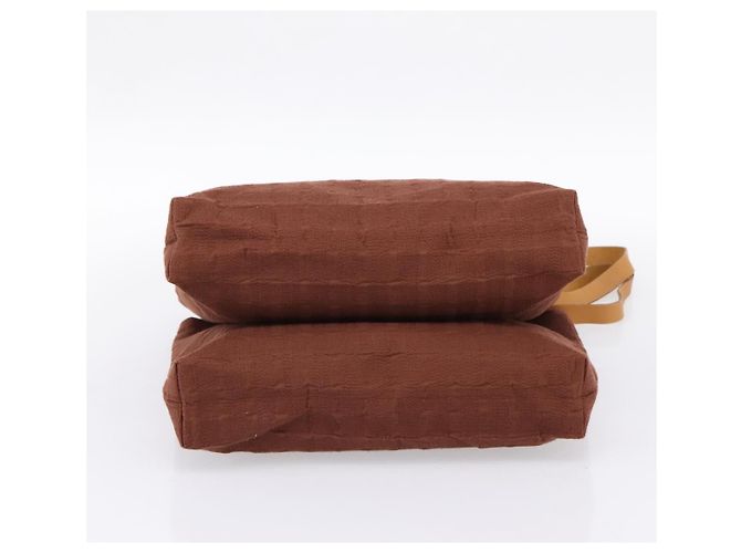 Hermès HERMES Amedaba Cabas Du Poche Schultertasche Canvas Brown Gold Tone Auth 200362A Braun - Ansicht 9