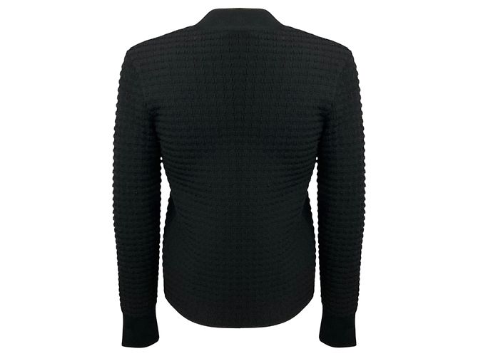 Valentino Garavani Valentino Strickcardigan aus Viskose und Wolle in Schwarz mit Lederbesatz - Ansicht 3