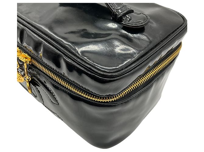 Chanel Black Patent Leather Vanity Case - view 4