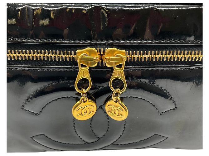 Chanel Black Patent Leather Vanity Case - view 8