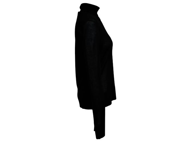 Totême Toteme Rollkragenpullover in Schwarz mit Schlitzärmeln - Ansicht 2