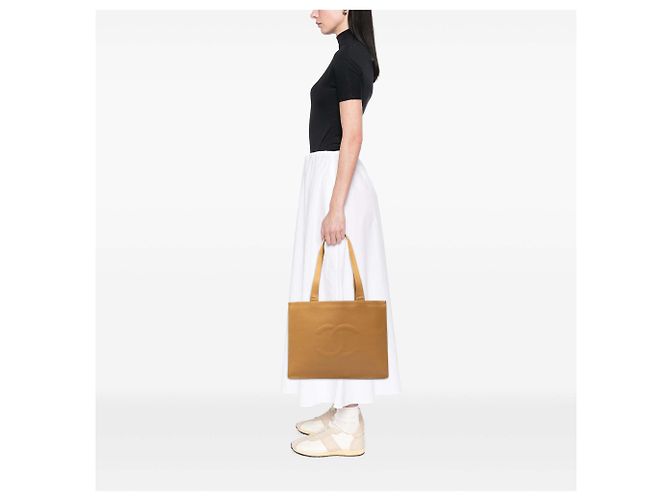 Borsa Tote Chanel CC Caviar Timeless Soft Beige - vista 6
