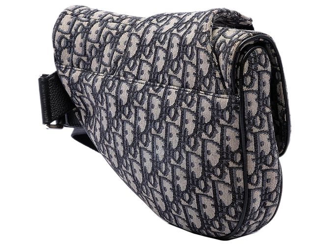 Borsa a tracolla Saddle in tela Dior Oblique blu - vista 2