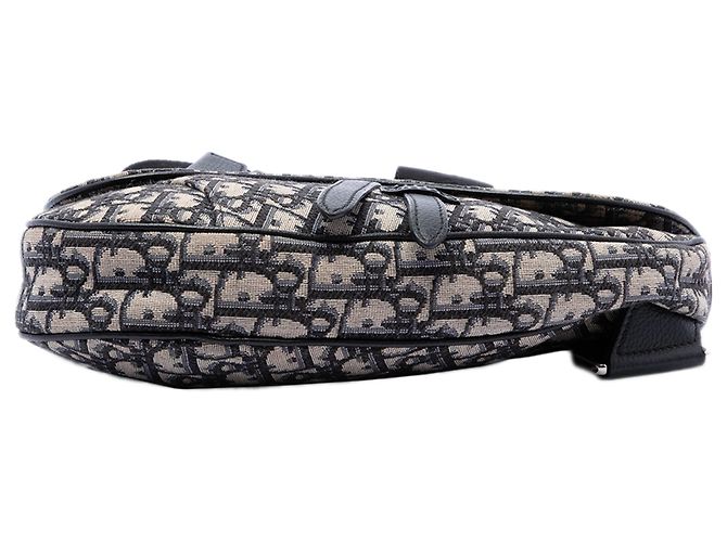 Borsa a tracolla Saddle in tela Dior Oblique blu - vista 3