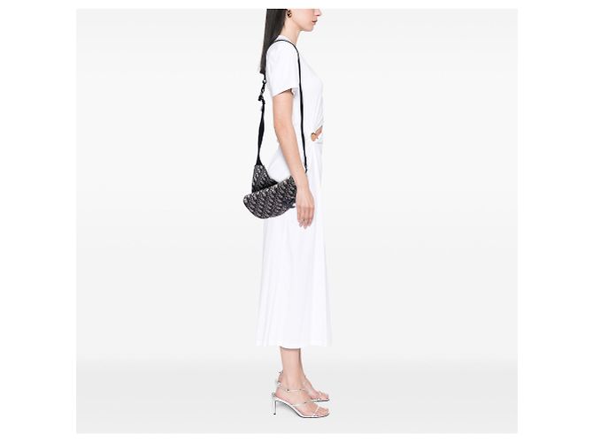 Borsa a tracolla Saddle in tela Dior Oblique blu - vista 6