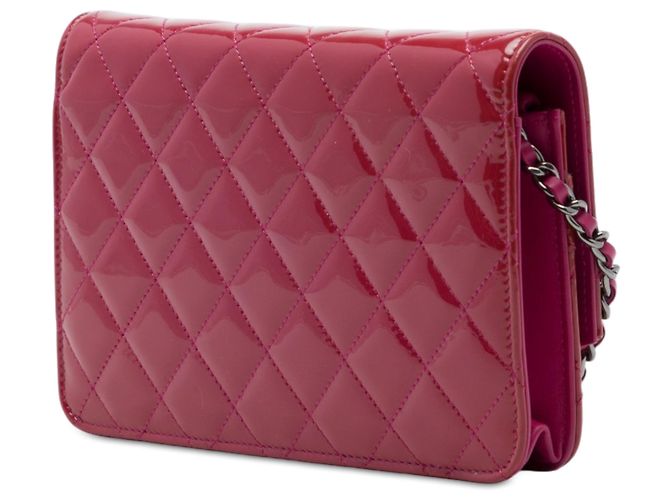 Borsa a tracolla Chanel CC Quilted Patent Brilliant Wallet On Chain Rosa - vista 2