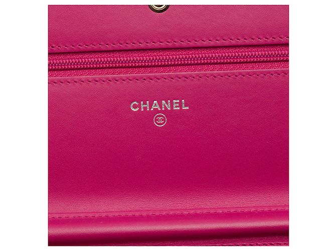 Borsa a tracolla Chanel CC Quilted Patent Brilliant Wallet On Chain Rosa - vista 5