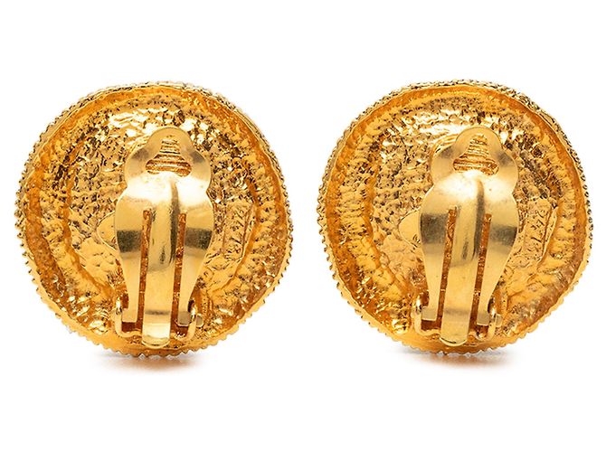 Orecchini a clip Chanel placcati oro con perle finte D'oro - vista 2