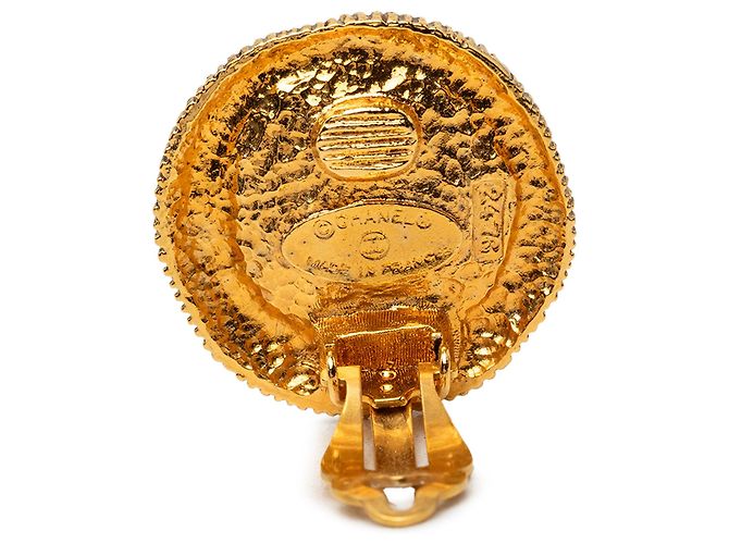 Orecchini a clip Chanel placcati oro con perle finte D'oro - vista 3