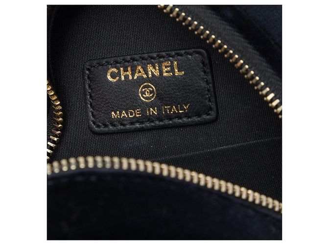 Borsa a tracolla rotonda Chanel in velluto nero con perle e paillettes - vista 5