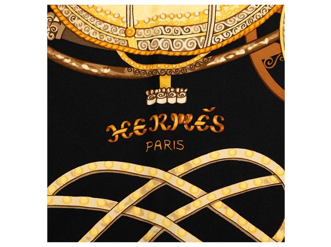 Foulard in seta Hermès Paperoles Nero 90 - vista 2