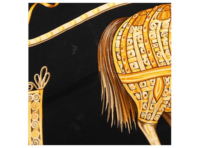 Foulard in seta Hermès Paperoles Nero 90 - vista 5