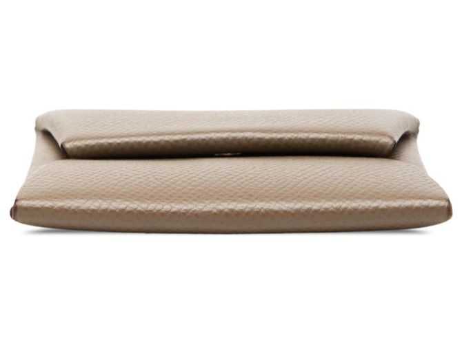 Portamonete Hermès Bastia in pelle Epsom Marrone - vista 3