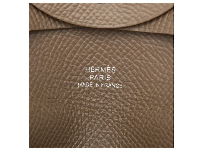 Portamonete Hermès Bastia in pelle Epsom Marrone - vista 5