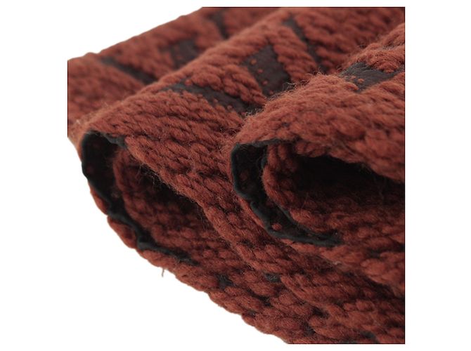 Sciarpa Louis Vuitton Monogram Echarpe Logomania in lana e seta marrone - vista 11