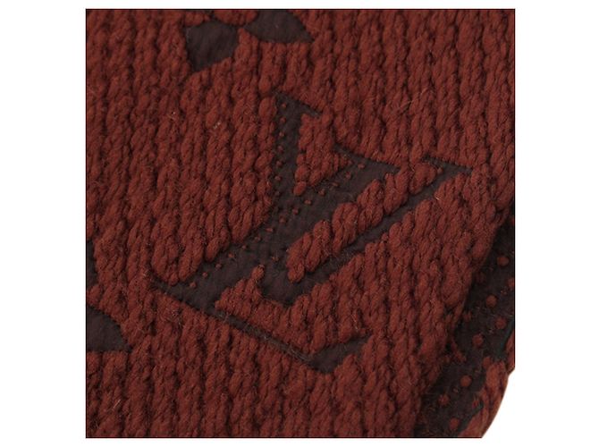 Sciarpa Louis Vuitton Monogram Echarpe Logomania in lana e seta marrone - vista 3