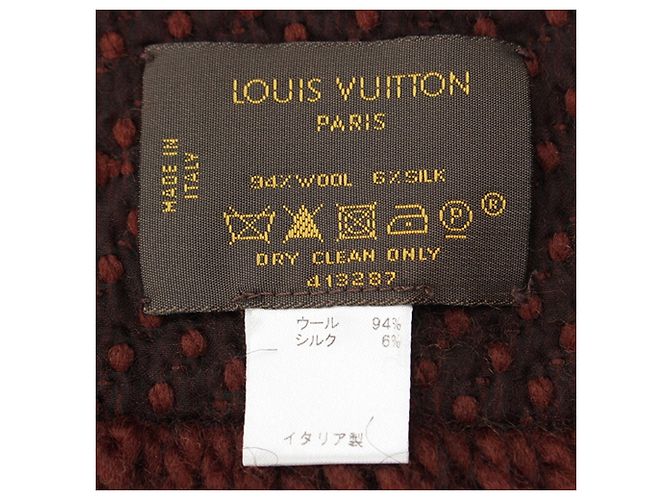Sciarpa Louis Vuitton Monogram Echarpe Logomania in lana e seta marrone - vista 4